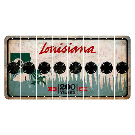 Louisiana 200 Years Cut License Plate Strips (Set of 8) Fire Badge