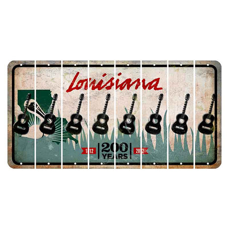 Louisiana 200 Years Cut License Plate Strips (Set of 8) Guitar