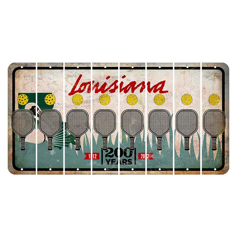 Louisiana 200 Years Cut License Plate Strips (Set of 8) Pickleball