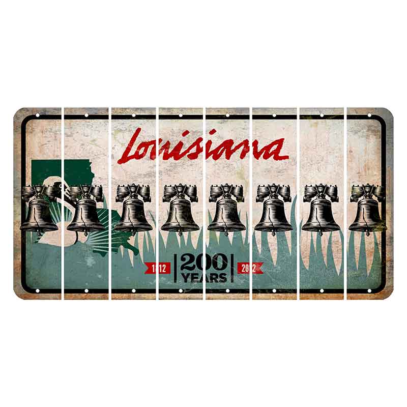 Louisiana 200 Years Cut License Plate Strips (Set of 8) Liberty Bell