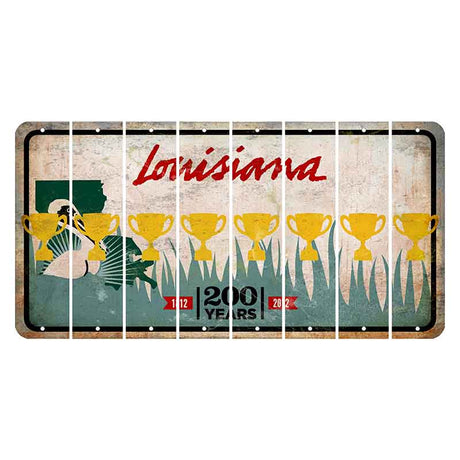 Louisiana 200 Years Cut License Plate Strips (Set of 8) Trophy