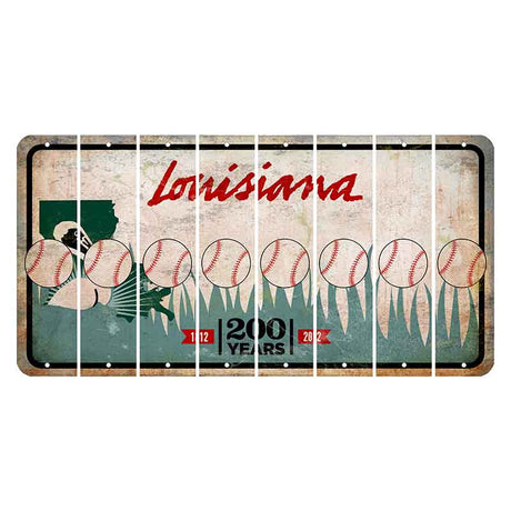 Louisiana 200 Years Cut License Plate Strips (Set of 8) Baseball