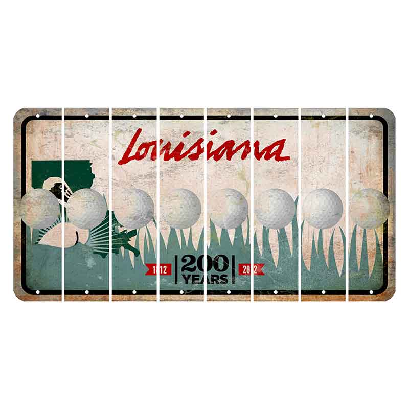 Louisiana 200 Years Cut License Plate Strips (Set of 8) Golfball