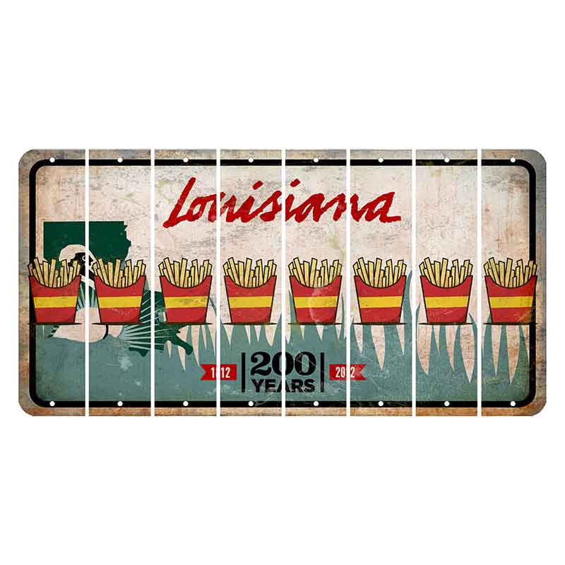 Louisiana 200 Years Cut License Plate Strips (Set of 8) French Fries