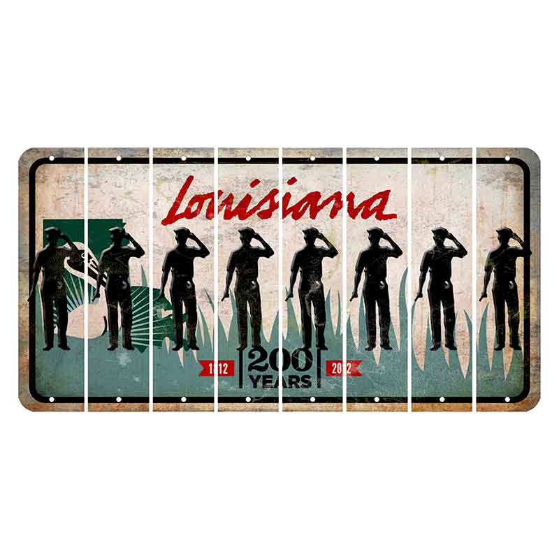 Louisiana 200 Years Cut License Plate Strips (Set of 8) Police Officer