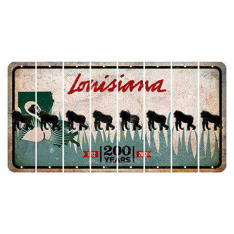 Louisiana 200 Years Cut License Plate Strips (Set of 8) Gorilla