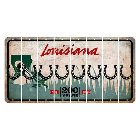 Louisiana 200 Years Cut License Plate Strips (Set of 8) Horseshoe