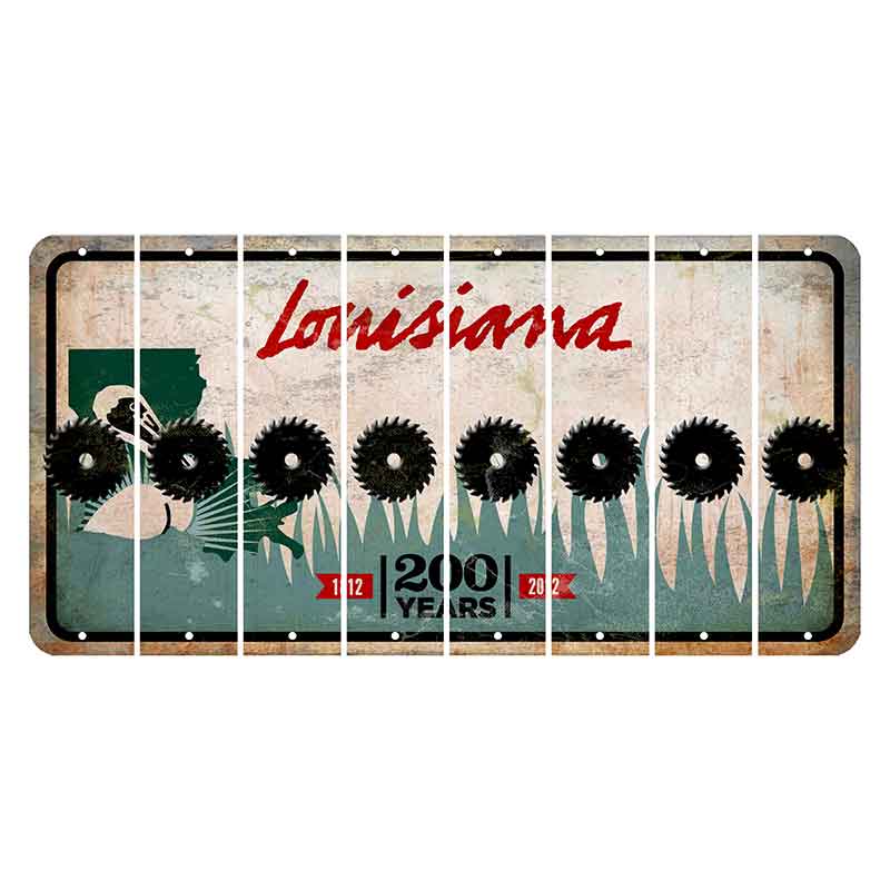 Louisiana 200 Years Cut License Plate Strips (Set of 8) Saw Blade