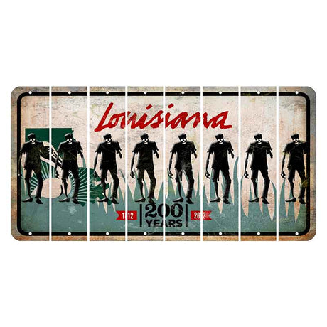 Louisiana 200 Years Cut License Plate Strips (Set of 8) Zombie