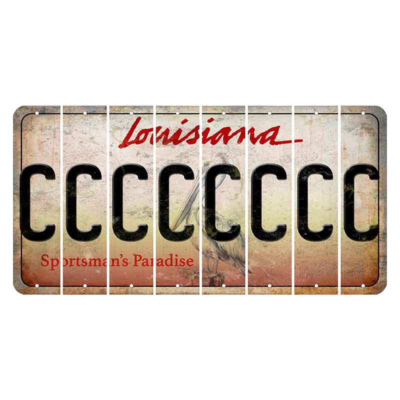 Louisiana Pelican Cut License Plate Strips (Set of 8) C