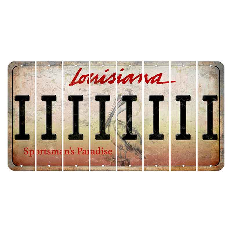 Louisiana Pelican Cut License Plate Strips (Set of 8) I