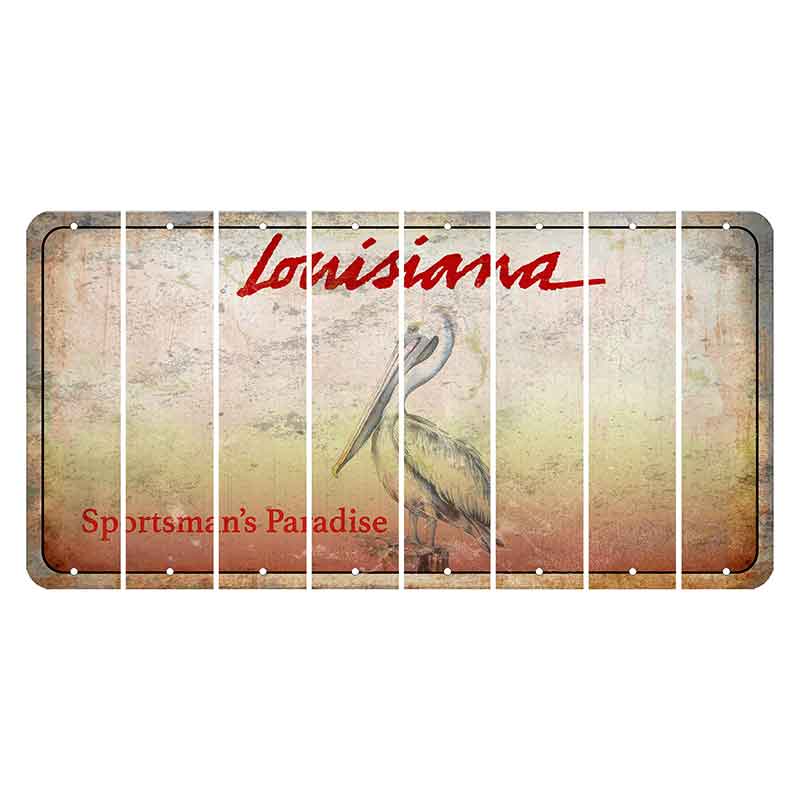 Louisiana Pelican Cut License Plate Strips (Set of 8) Blank