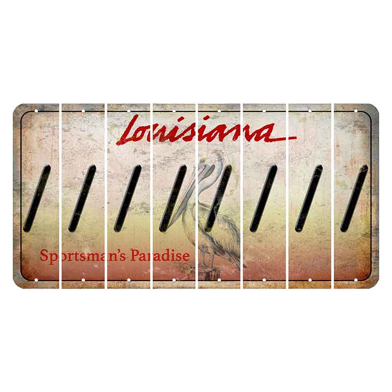 Louisiana Pelican Cut License Plate Strips (Set of 8) Forward Slash