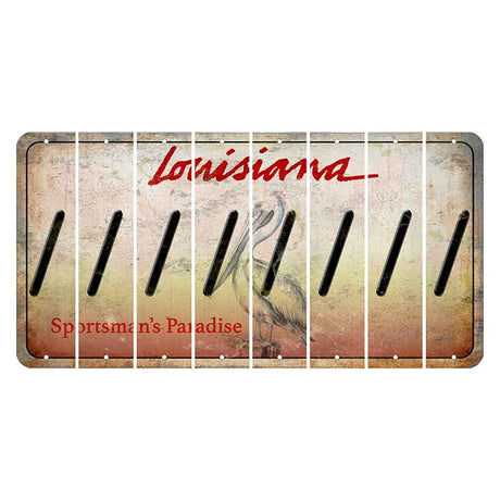 Louisiana Pelican Cut License Plate Strips (Set of 8) Forward Slash