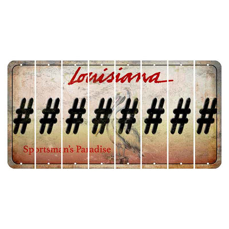 Louisiana Pelican Cut License Plate Strips (Set of 8) Hashtag