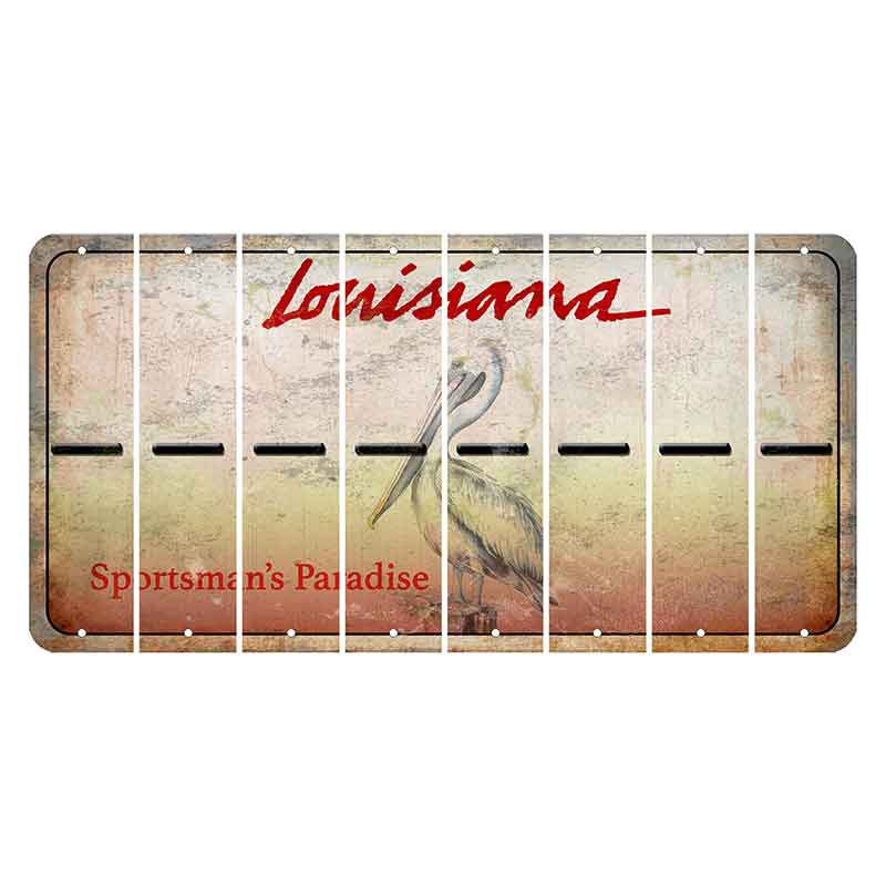 Louisiana Pelican Cut License Plate Strips (Set of 8) Hyphen