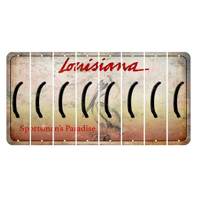 Louisiana Pelican Cut License Plate Strips (Set of 8) Parenthesis - Left