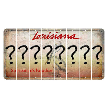 Louisiana Pelican Cut License Plate Strips (Set of 8) Question Mark