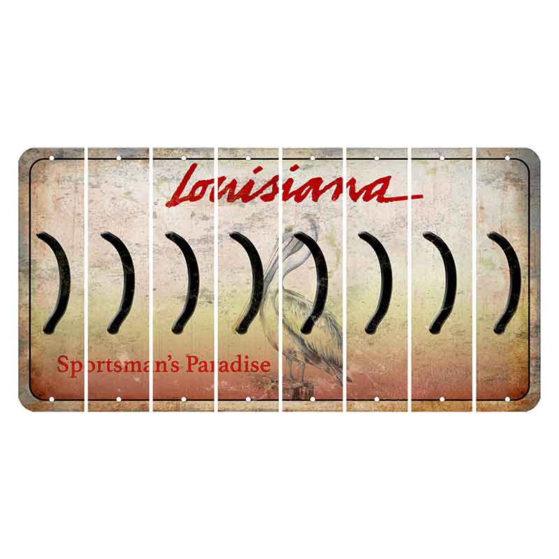 Louisiana Pelican Cut License Plate Strips (Set of 8) Parenthesis - Right