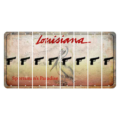 Louisiana Pelican Cut License Plate Strips (Set of 8) Handgun