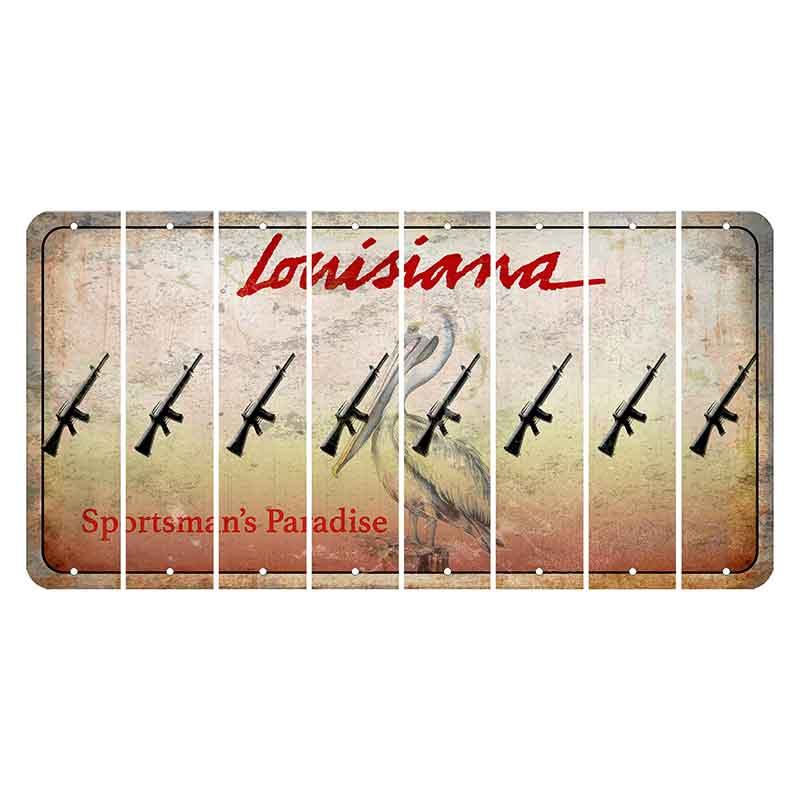 Louisiana Pelican Cut License Plate Strips (Set of 8) Rifle