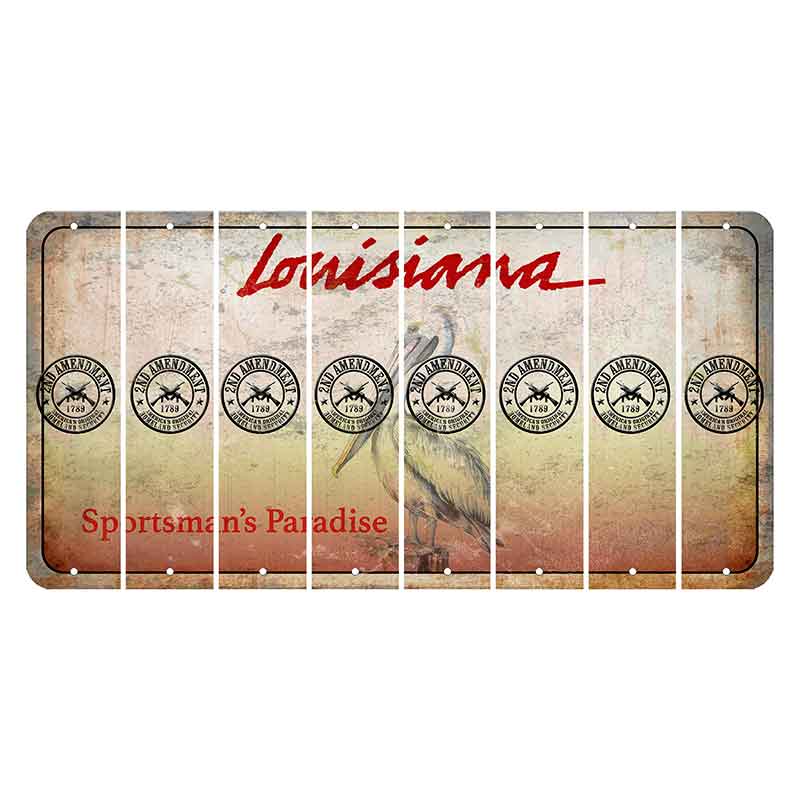 Louisiana Pelican Cut License Plate Strips (Set of 8) 2nd Amendment