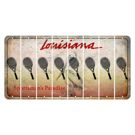 Louisiana Pelican Cut License Plate Strips (Set of 8) Tennis Racket