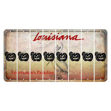 Louisiana Pelican Cut License Plate Strips (Set of 8) Pumpkin