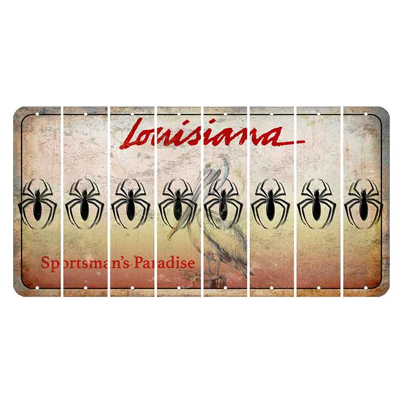 Louisiana Pelican Cut License Plate Strips (Set of 8) Spider