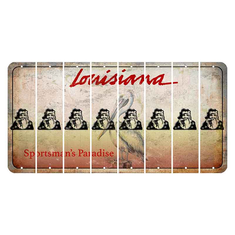 Louisiana Pelican Cut License Plate Strips (Set of 8) Santa Claus