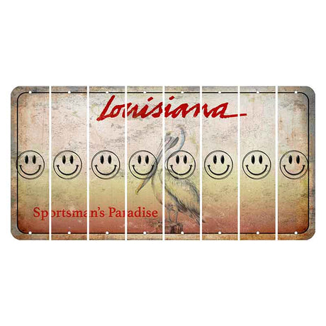 Louisiana Pelican Cut License Plate Strips (Set of 8) Smiley Face