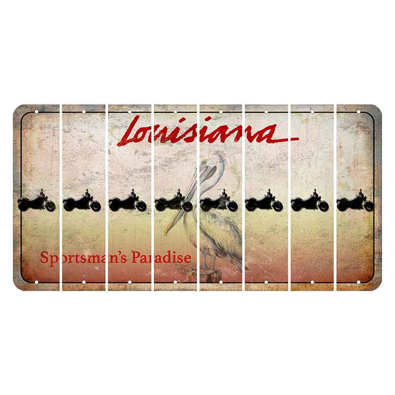 Louisiana Pelican Cut License Plate Strips (Set of 8) Motorcycle