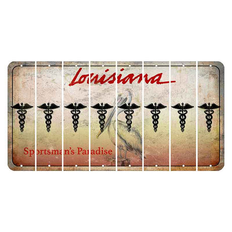 Louisiana Pelican Cut License Plate Strips (Set of 8) Caduceus