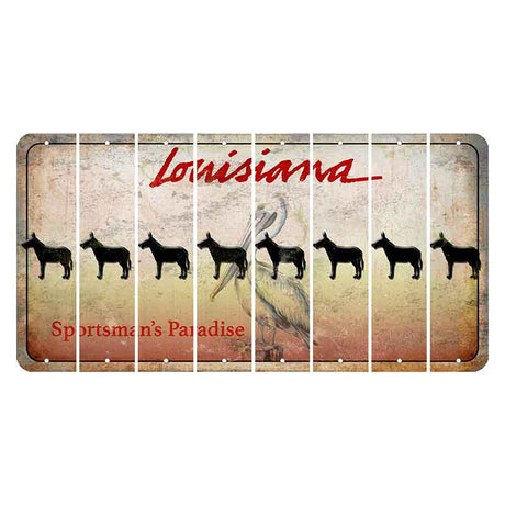 Louisiana Pelican Cut License Plate Strips (Set of 8) Donkey