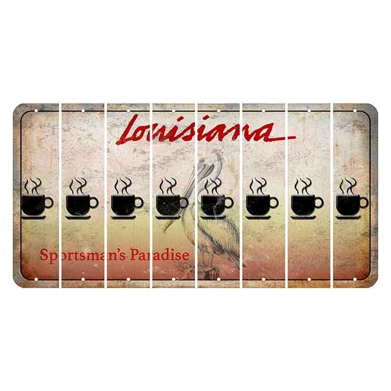 Louisiana Pelican Cut License Plate Strips (Set of 8) Coffee Mug