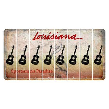 Louisiana Pelican Cut License Plate Strips (Set of 8) Guitar