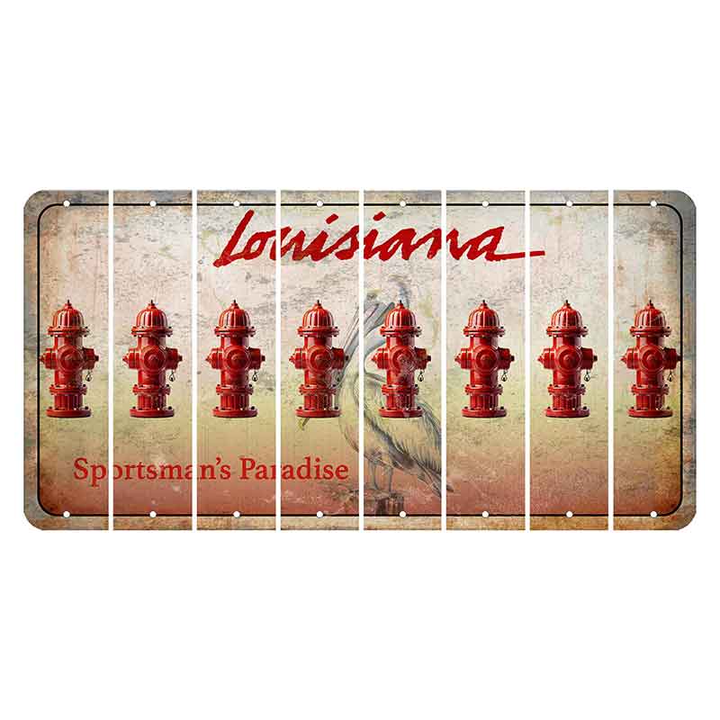 Louisiana Pelican Cut License Plate Strips (Set of 8) Fire Hydrant