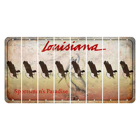 Louisiana Pelican Cut License Plate Strips (Set of 8) Bald Eagle