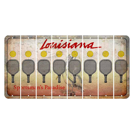 Louisiana Pelican Cut License Plate Strips (Set of 8) Pickleball