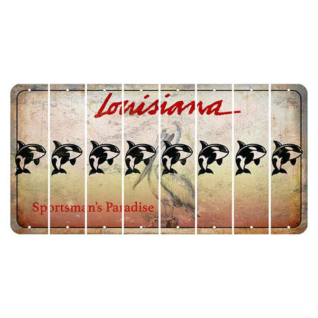 Louisiana Pelican Cut License Plate Strips (Set of 8) Whale