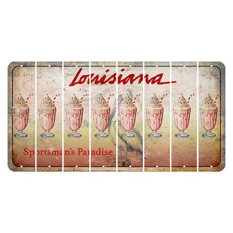 Louisiana Pelican Cut License Plate Strips (Set of 8) Milkshake