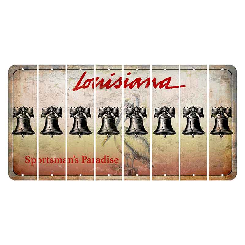 Louisiana Pelican Cut License Plate Strips (Set of 8) Liberty Bell