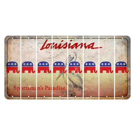 Louisiana Pelican Cut License Plate Strips (Set of 8) Republican