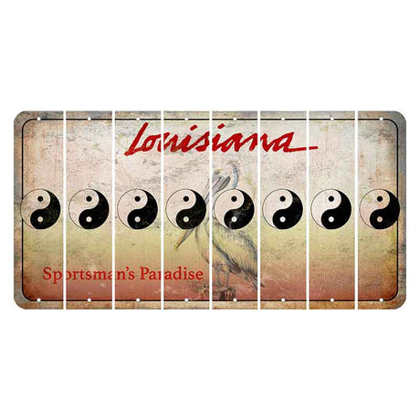 Louisiana Pelican Cut License Plate Strips (Set of 8) Yin Yang