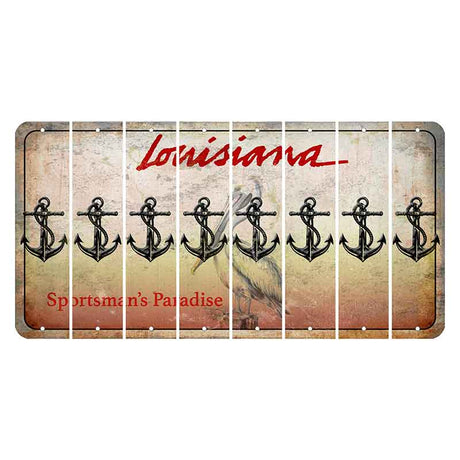 Louisiana Pelican Cut License Plate Strips (Set of 8) Boat Anchor