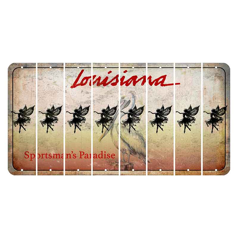 Louisiana Pelican Cut License Plate Strips (Set of 8) Fairy