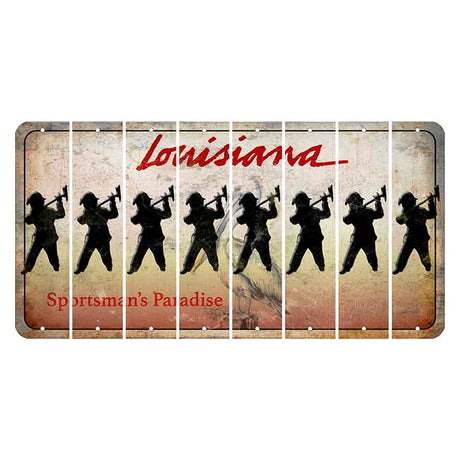 Louisiana Pelican Cut License Plate Strips (Set of 8) Fireman with Axe