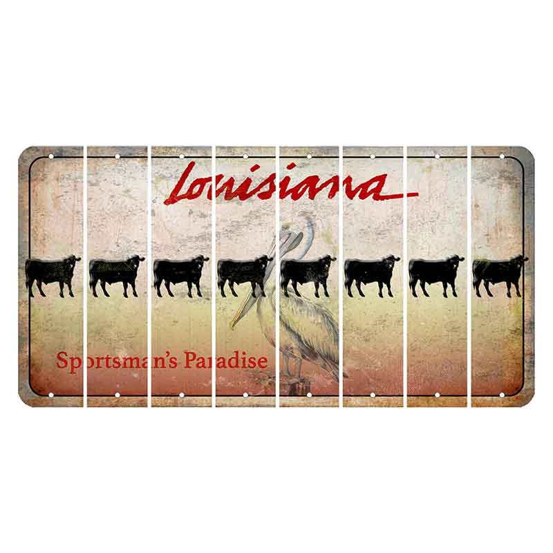 Louisiana Pelican Cut License Plate Strips (Set of 8) Dairy Cow