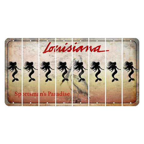 Louisiana Pelican Cut License Plate Strips (Set of 8) Mermaid