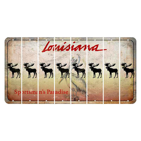 Louisiana Pelican Cut License Plate Strips (Set of 8) Moose